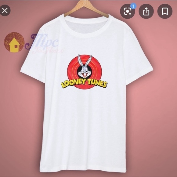 White Bugs Bunny Motif Short Sleeve T-shirt - Picture 2 of 3